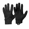 Black short tactical gloves with padded knuckles and wrist strap