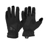 Black light tactical gloves with textured grip palm and elastic wrist cuffs