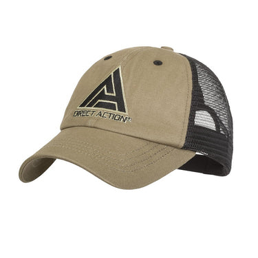 Olive feed cap with Direct Action logo and mesh back