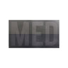 Subdued IR patch with large 'MED' lettering, dark gray on textured fabric