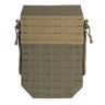 Tactical MOLLE panel pouch in tan, front grid webbing with mounting grommets