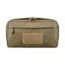 Front-flap admin pouch in coyote tan with hook-and-loop patch and drawstring cord.