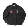 Black jacket with red cat face emblem and “EDDIE” graphic on chest