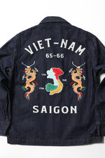 Houston Denim Vietnam Tiger & Dragon Map Jacket