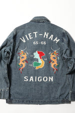 Houston Denim Vietnam Tiger & Dragon Map Jacket