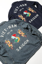 Houston Denim Vietnam Tiger & Dragon Map Jacket