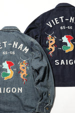 Houston Denim Vietnam Tiger & Dragon Map Jacket