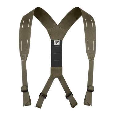 Mosquito Y-harness in dark olive with adjustable shoulder straps and chest connector