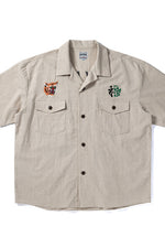 Houston Cotton Linen Embroidery Army Shirt