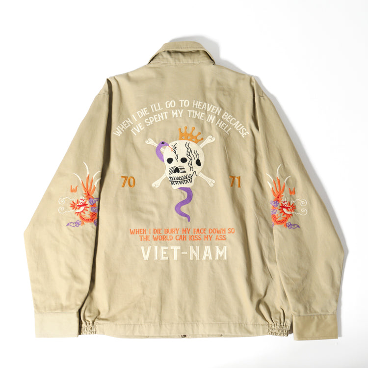 THREEFACE THREE SKULLS VIETNAM JAKET - スカジャン