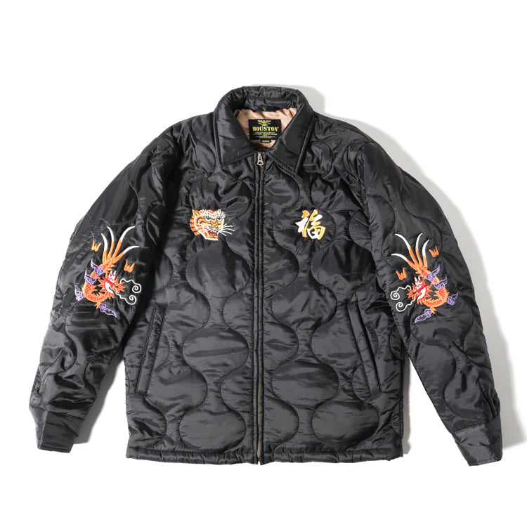 Houston Nylon Vietnam Skull Quilted Jacket