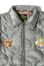 Houston Nylon Vietnam Skull Quilted Jacket