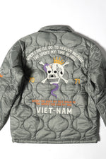 Houston Nylon Vietnam Skull Quilted Jacket