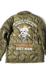 Houston Nylon Vietnam Skull Quilted Jacket