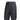 Black functional cargo pants with elastic waistband, button front, thigh pocket and side flap pocket