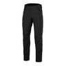 Black tactical pants with belt loops, button fly, and cargo side pockets