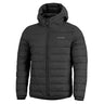 Pentagon Aurora 2.0 black puffer hooded jacket, full-zip with quilted insulation