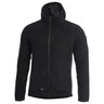 Black zip-up teddy fleece sweater with high collar