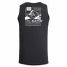 Black tank top with back graphic print and crew neck