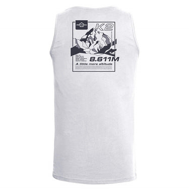 White tank top with back graphic print and crew neck