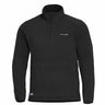 Black fleece half-zip sweater with front pouch pocket