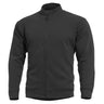 Black highneck zip sweater, long sleeves, stand collar