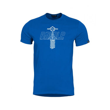 Liberty blue Rafale graphic T-shirt with crew neck and front print
