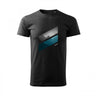 Black crewneck T-shirt with geometric front graphic print