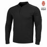 Pentagon SquadForce rugby shirt in black with long sleeves and a short stand-collar placket