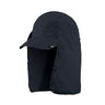Navy legionnaire cap with vent holes and front snap flap