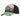Multicolor baseball cap with embroidered Colorado patch, mountain print front, teal brim