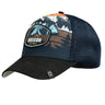 Kids adventure camper BB cap with dark blue front, mesh back, embroidered Oregon patch