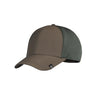 Two-tone baseball cap with front logo patch, curved brim