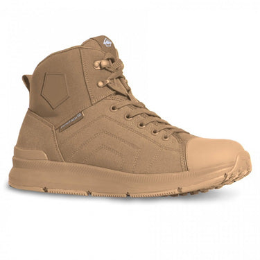 Coyote tactical hybrid boot with lace-up closure and padded collar
