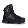 Black 8-inch lace-up boots with rugged tread sole