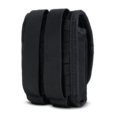 Black nylon handcuff pouch with wide back strap and reinforced side panels