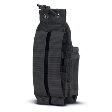 Signal radio pouch, black nylon with side webbing and adjustable front strap