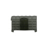 Black plate carrier back flap adapter with MOLLE straps and padded center panel