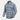 Blue plaid button-up shirt with flap chest pockets and long sleeves