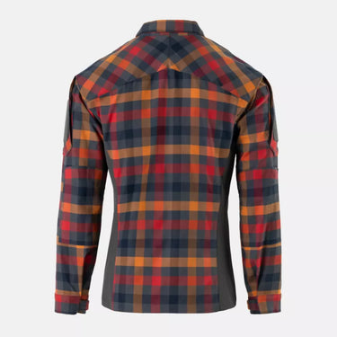 Helikon MBDU plaid shirt, back view, long sleeves button-up