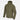 Green hooded softshell jacket with full front zipper and drawcord hem