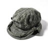 Raindrop camo field cap with buttoned chin strap and curved brim