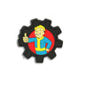 PVC gear-shaped patch with Vault Boy cartoon face