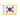 Embroidered Korea national flag patch, rectangular with gold border