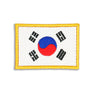 Embroidered Korea national flag patch, rectangular with gold border