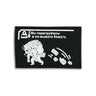 PVC gaming patch with white robotic character and symbols on black background