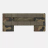 Camouflage chest panel with two horizontal webbing straps over mesh insert