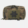 PL Woodland medical kit pouch with front cross patch and hook-and-loop top