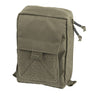 Shadow grey admin pouch with front flap, Velcro patch panel and side webbing strap loops