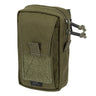 Cordura utility pouch in olive green with front hook-and-loop panel and MOLLE webbing